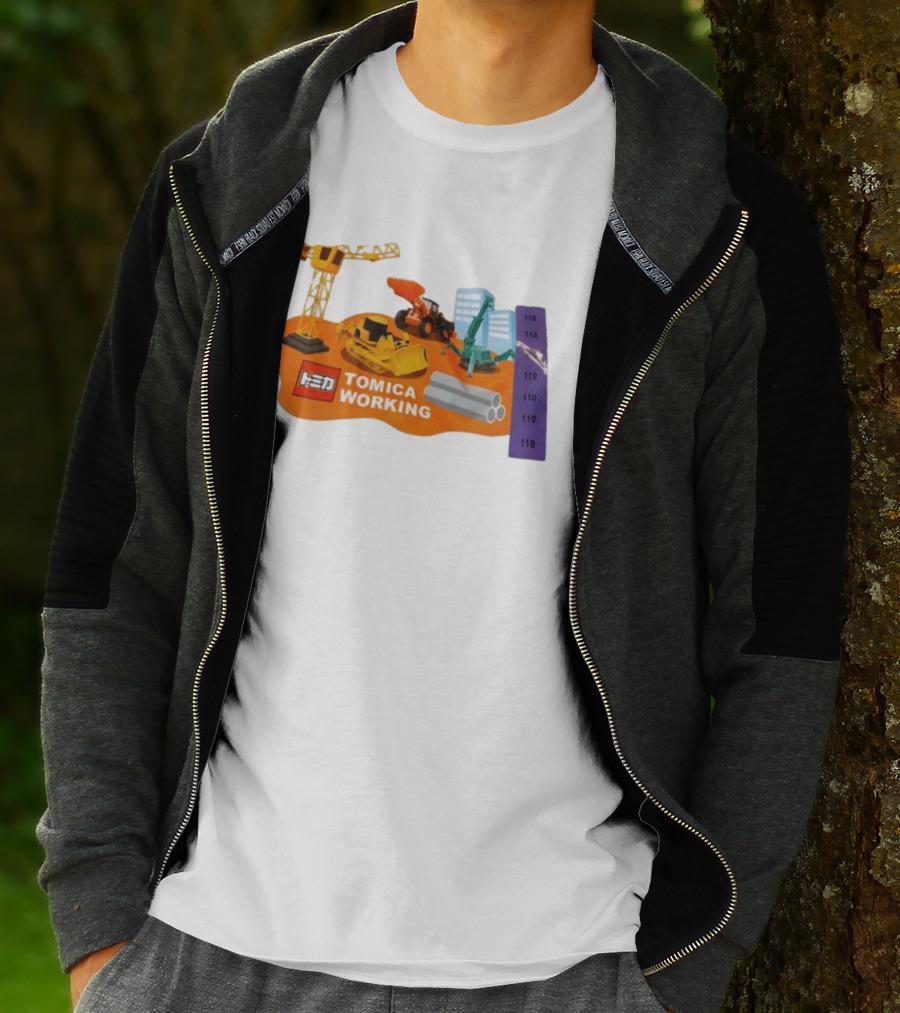 Tomica Working Construction Vehicles Crane Excavator Bulldozer T-Shirt