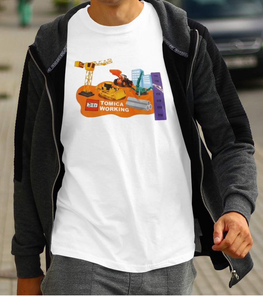 Tomica Working Construction Vehicles Crane Excavator Bulldozer T-Shirt