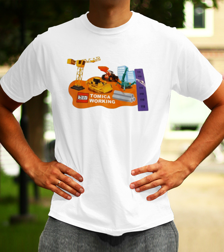 Tomica Working Construction Vehicles Crane Excavator Bulldozer T-Shirt