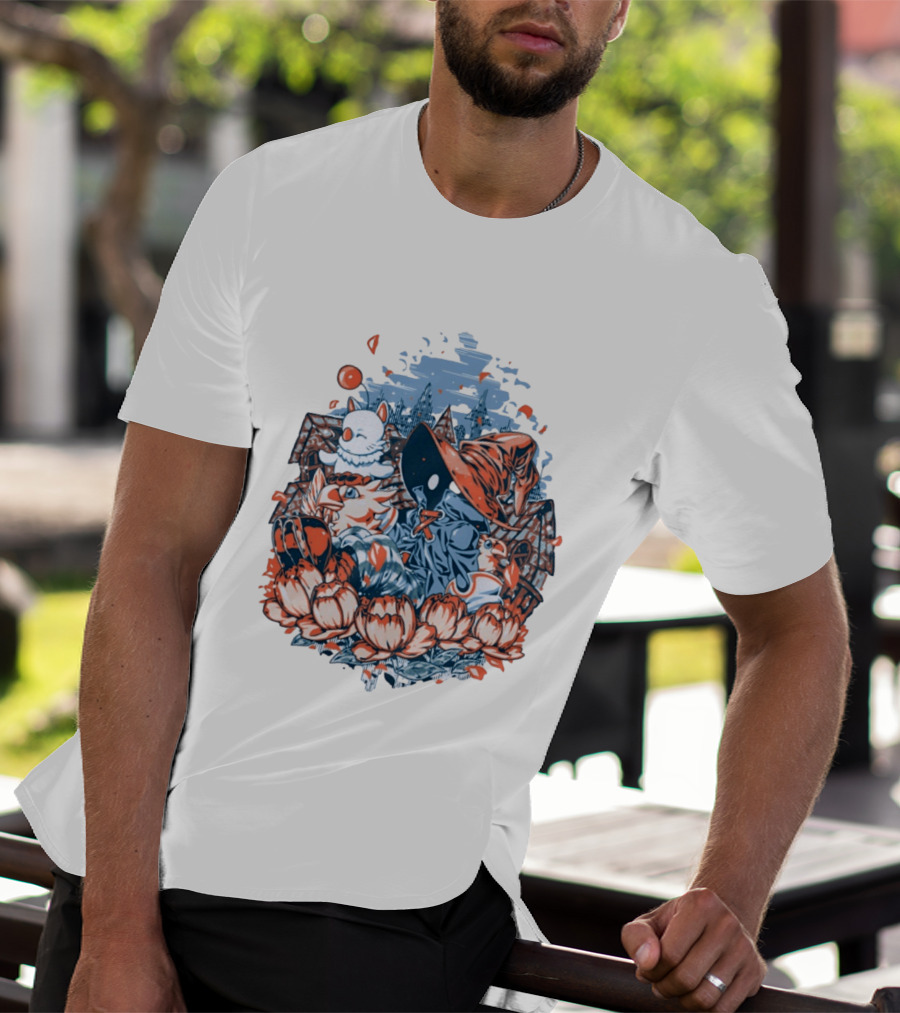 Vivi Ornitier Moogles Chocobos Day Of Calm Fantasy Blossom Scene T-Shirt
