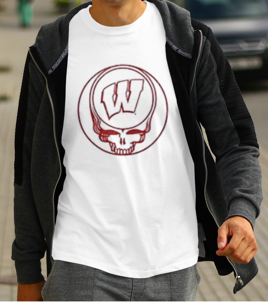 Grateful Dead Wisconsin Badgers Collaboration Skully W T-Shirt