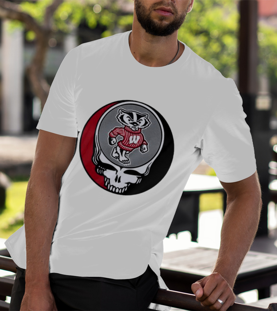 Grateful Dead Wisconsin Badgers Skull And Bucky T-Shirt