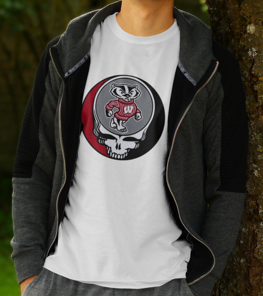 Grateful Dead Wisconsin Badgers Skull And Bucky T-Shirt