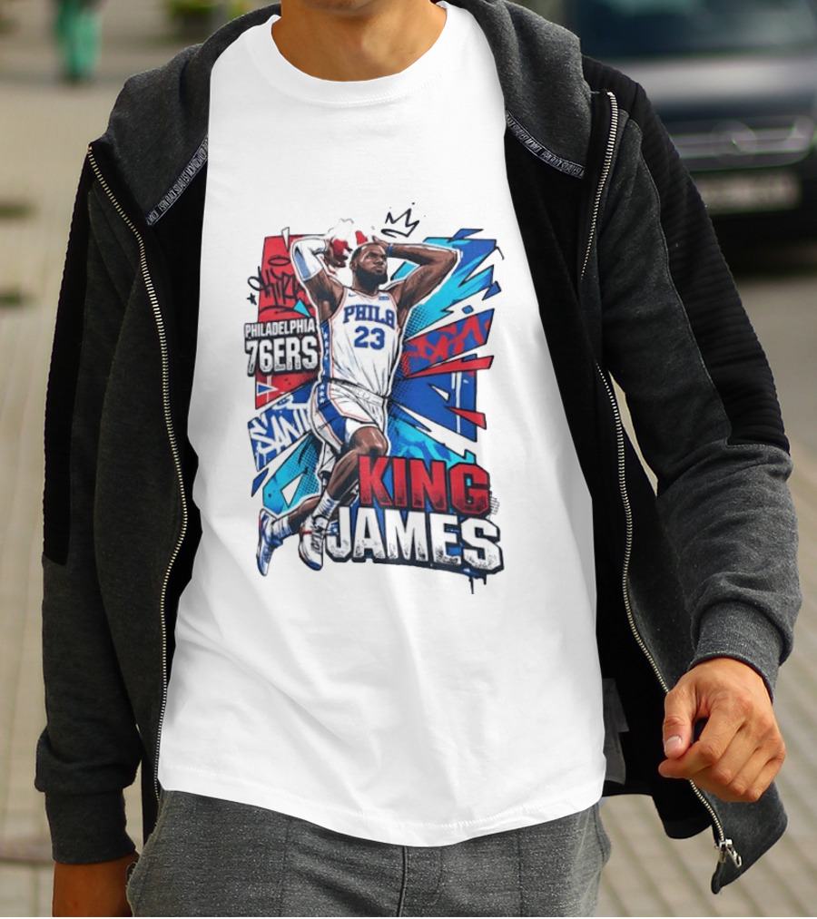 Philadelphia 76ers King James No 23 Dunk Basketball T-Shirt