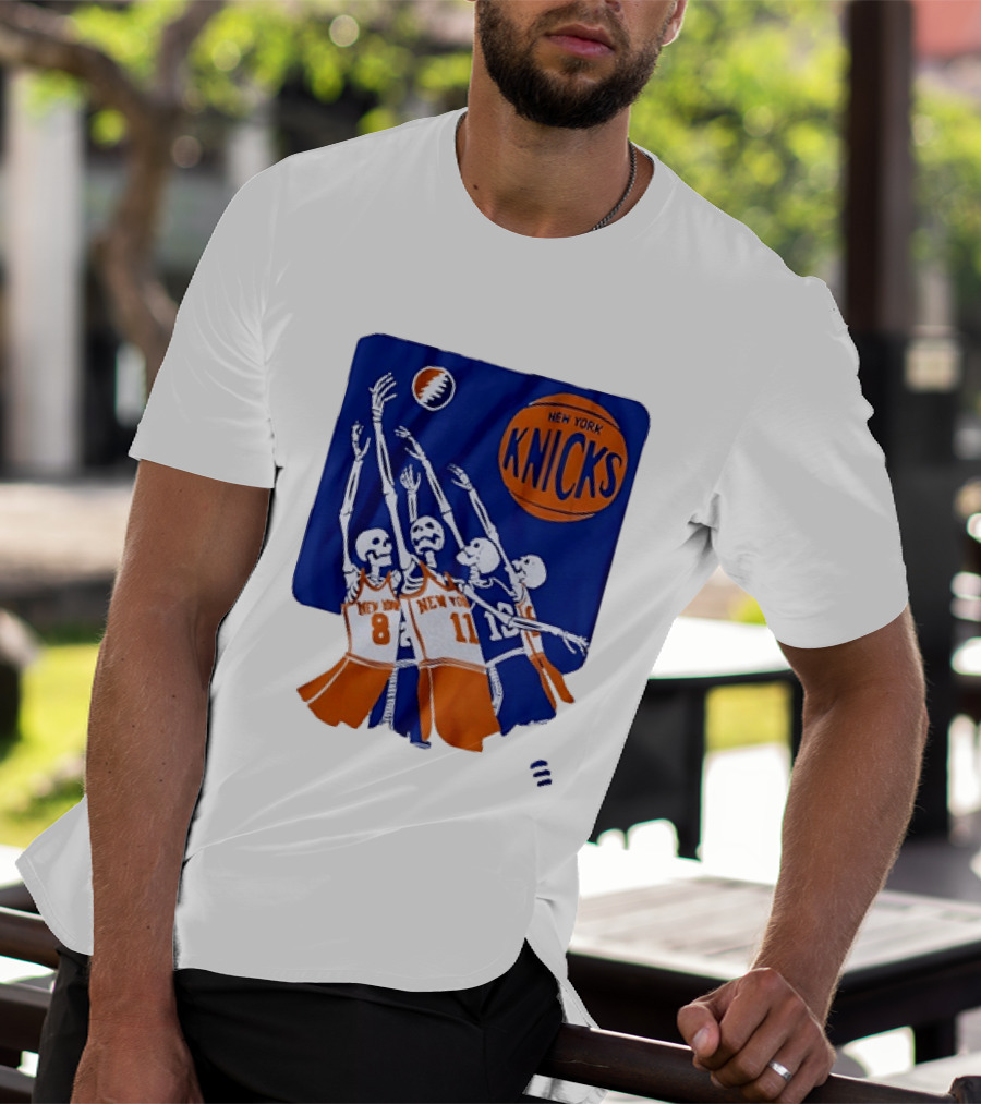 New York Knicks Skeleton Players Jersey Number 8 And 11 Basketball Team T-Shirt