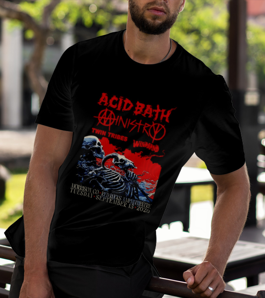 Acid Bath Ministry Twin Tribes Windhand Red Rocks Amphitheatre September 2026 Concert T-Shirt