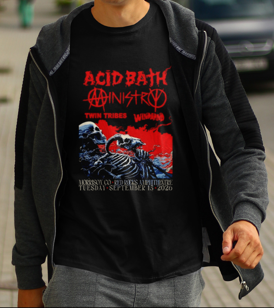 Acid Bath Ministry Twin Tribes Windhand Red Rocks Amphitheatre September 2026 Concert T-Shirt