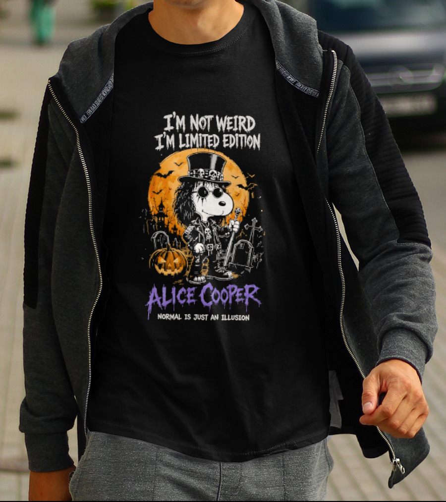Alice Cooper Snoopy I'm Not Weird I'm Limited Edition Halloween Normal Is Just An Illusion T-Shirt