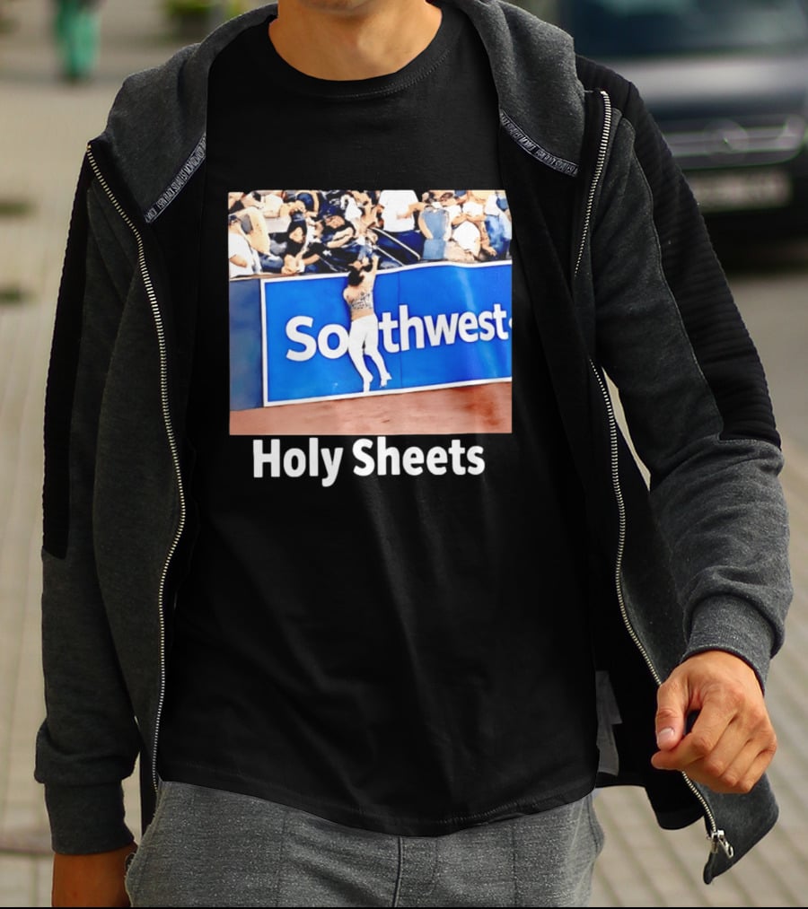 Southwest Holy Sheets Baseball Meme Fan Reaching Catch T-Shirt