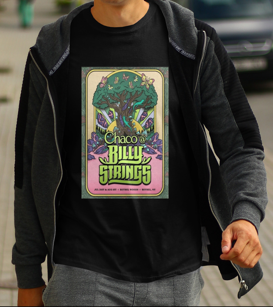 Chaco Billy Strings Bethel NY July 31st August 1st Bethel Woods Summer Concert T-Shirt