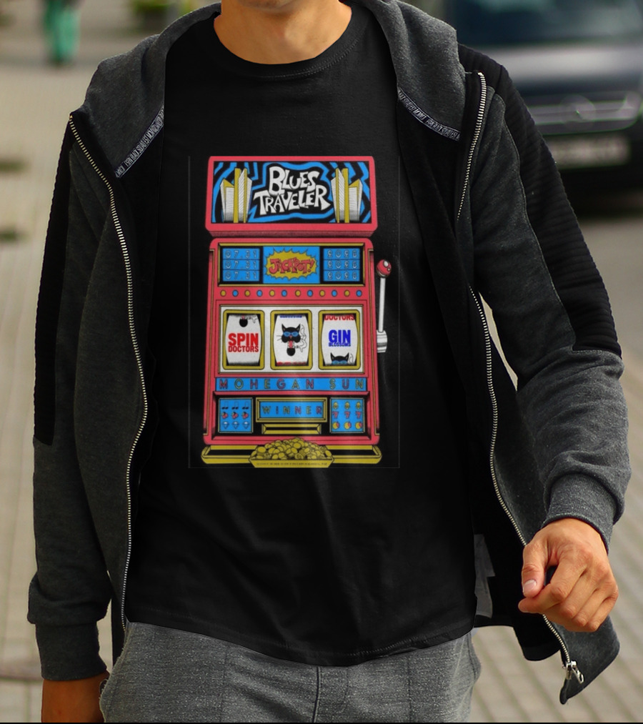 Blues Traveler Spin Doctors Gin Blossoms Mohegan Sun Slot Machine Jackpot 2026 T-Shirt