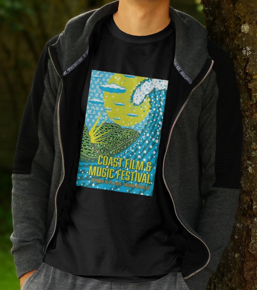 Coast Film And Music Festival Laguna Beach CA October 16 25 2026 Scenic Wave Sun And Clouds T-Shirt