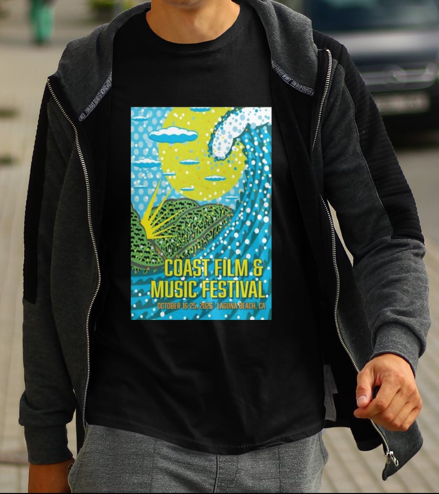 Coast Film And Music Festival Laguna Beach CA October 16 25 2026 Scenic Wave Sun And Clouds T-Shirt