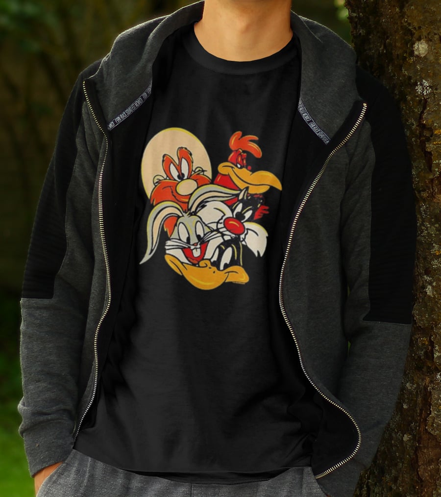 Looney Tunes Smiling Faces Bugs Bunny Sylvester Foghorn Leghorn Taz T-Shirt