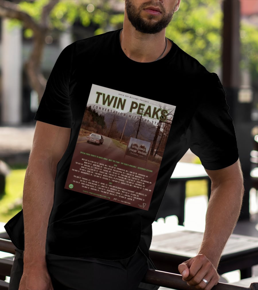 David Roy Williams Presents Twin Peaks Conversation With The Stars Tour Featuring Special Tribute To David Lynch 2023 2024 T-Shirt