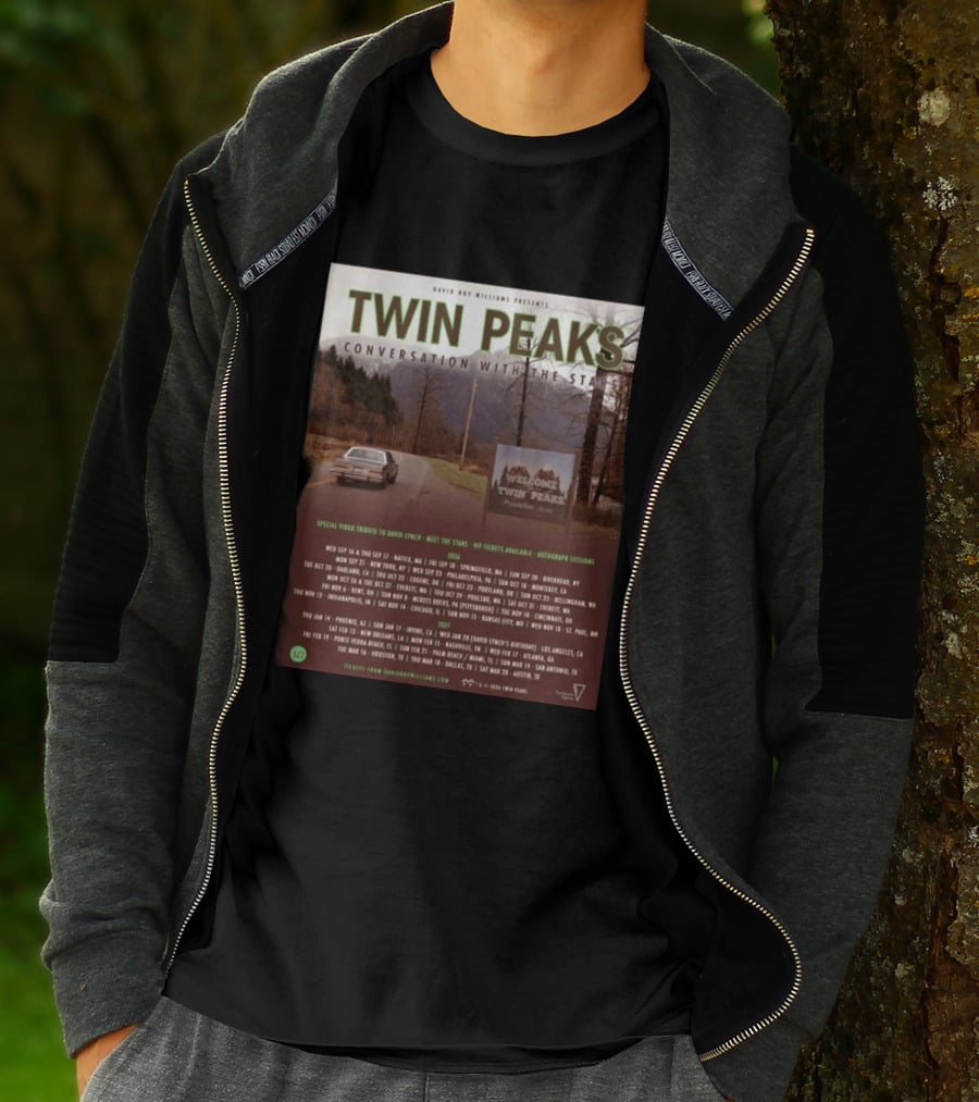 David Roy Williams Presents Twin Peaks Conversation With The Stars Tour Featuring Special Tribute To David Lynch 2023 2024 T-Shirt