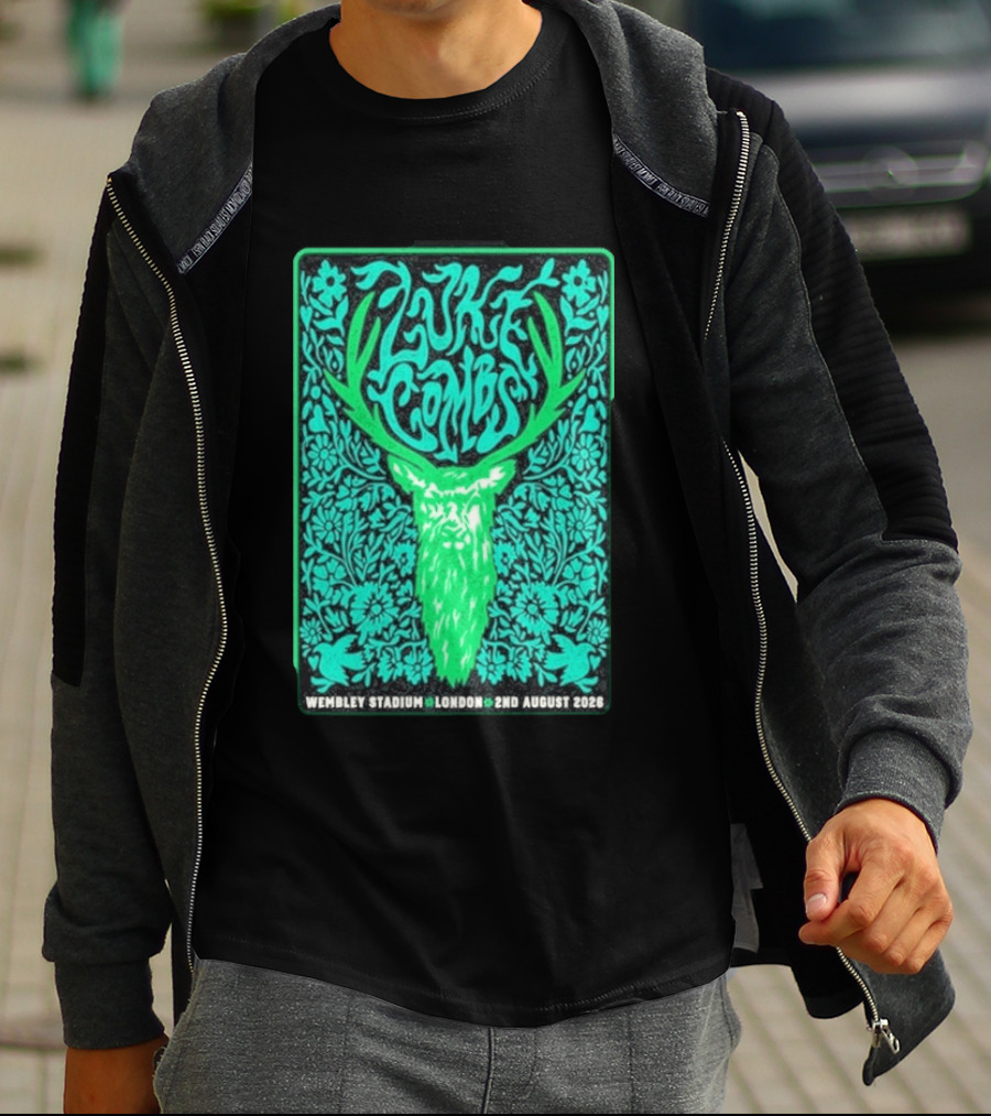 Luke Combs Wembley Stadium London August 2 2026 Deer Antlers Floral T-Shirt