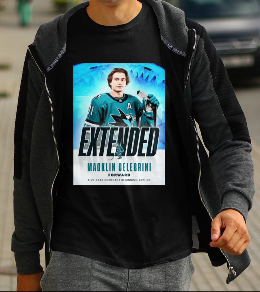 Extended Macklin Celebrini Forward Five Year Contract Beginning 2027 28 T-Shirt