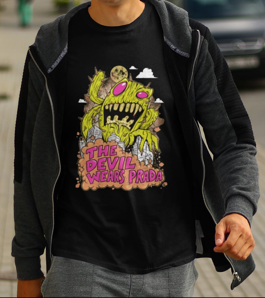 The Devil Wears Prada Cactuszilla Monster In Cityscape T-Shirt