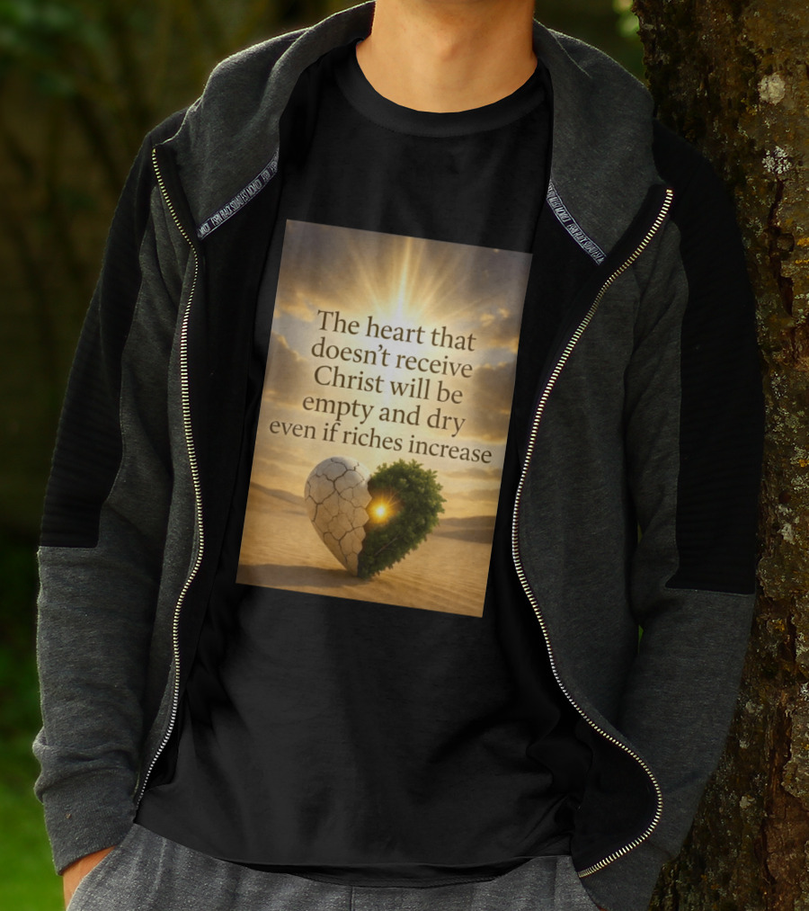The Heart Doesn't Receive Christ Will Be Empty And Dry Even If Riches Increase Perfect Christian Spiritual Wisdom T-Shirt
