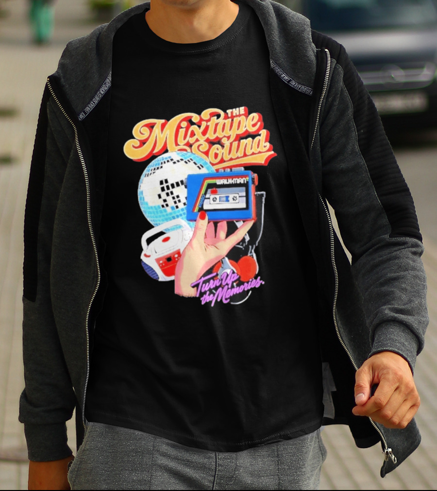 The Mixtape Sound Walkman Turn Up The Memories Disco Vibes T-Shirt