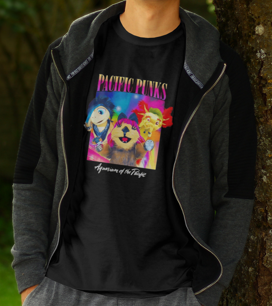 Pacific Punks Aquarium Of The Pacific Puppet Characters Colorful T-Shirt