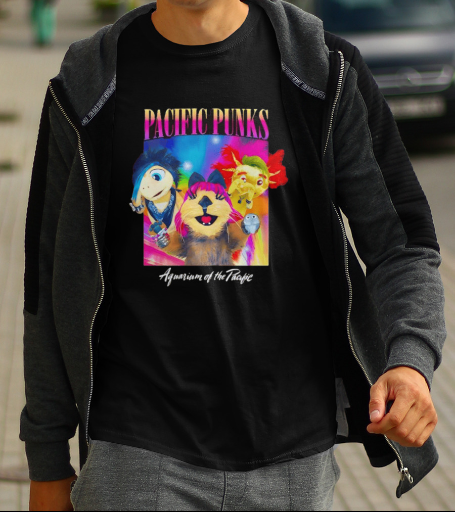 Pacific Punks Aquarium Of The Pacific Puppet Characters Colorful T-Shirt