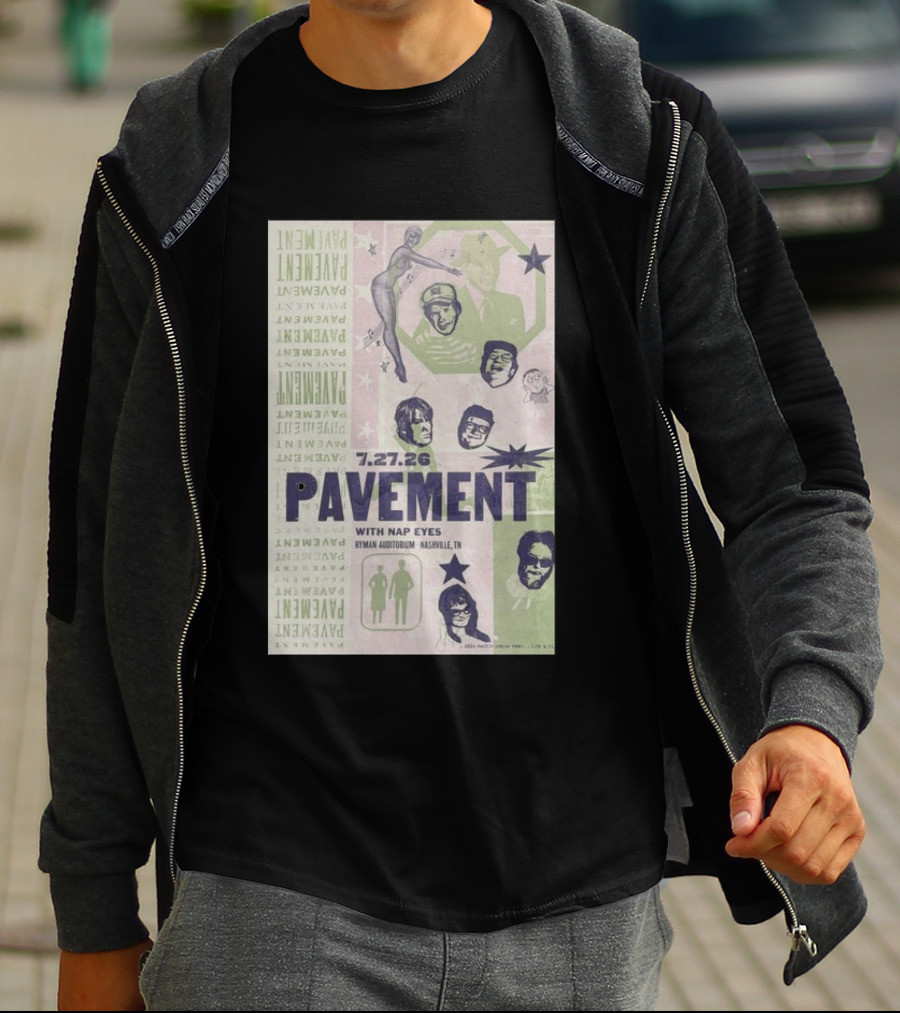 Pavement With Nap Eyes Ryman Auditorium Nashville Jul 27 2026 T-Shirt