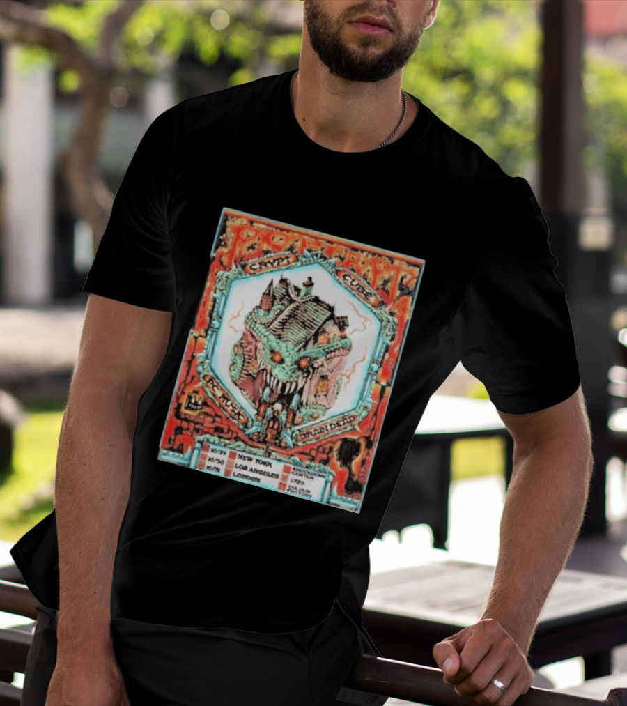 Pop Crypt Crypto Graphic Cube PC Music Brain Dead 2026 Tour New York Los Angeles London T-Shirt