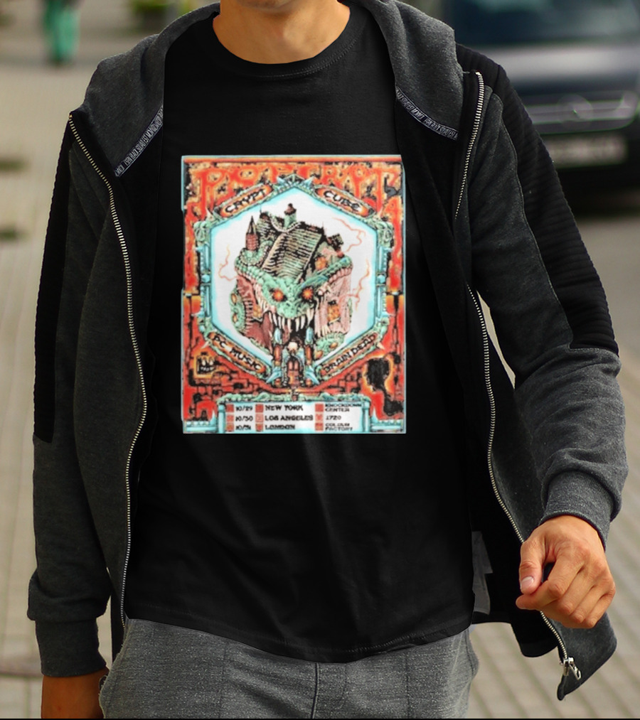 Pop Crypt Crypto Graphic Cube PC Music Brain Dead 2026 Tour New York Los Angeles London T-Shirt