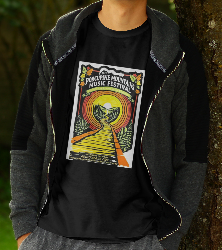 20th Porcupine Mountains Music Festival August 28 29 2026 Ontonagon Michigan Porcupine Mountains Wilderness State Park T-Shirt