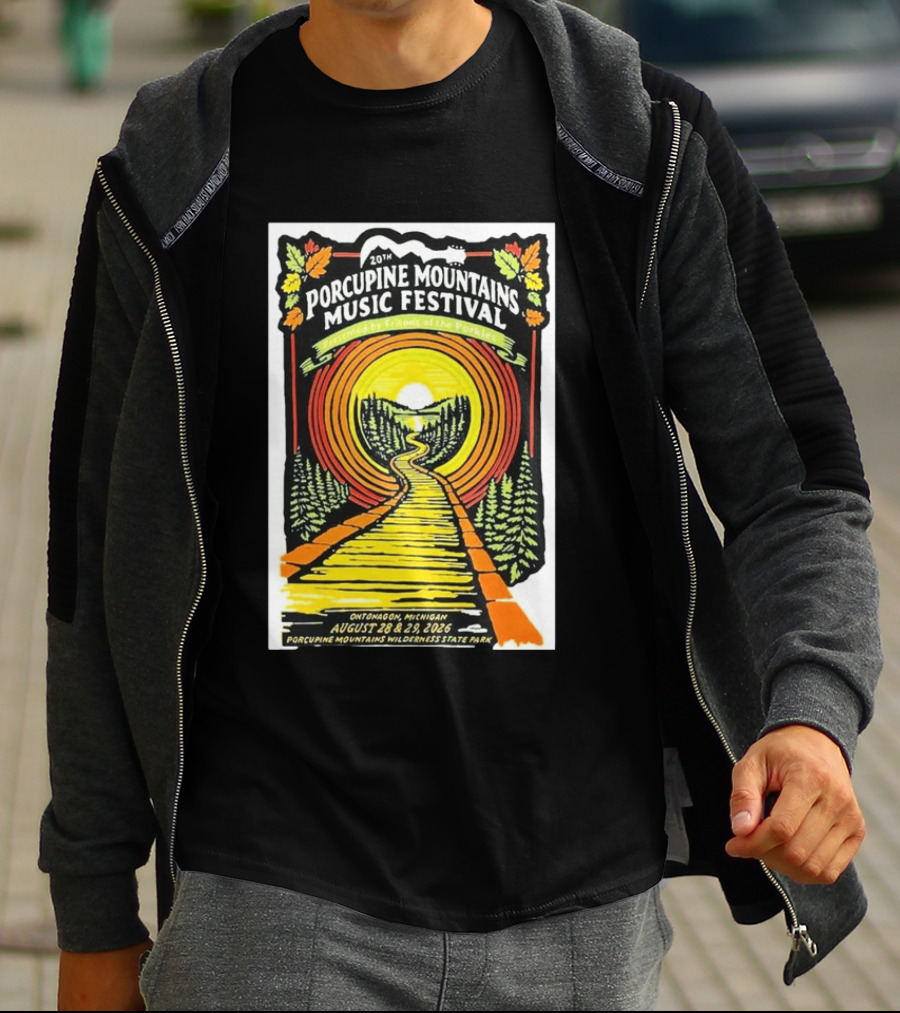 20th Porcupine Mountains Music Festival August 28 29 2026 Ontonagon Michigan Porcupine Mountains Wilderness State Park T-Shirt
