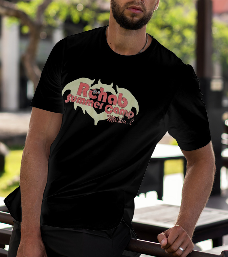 Rehab Summer Camp Malibu C Distressed Bat Wing T-Shirt