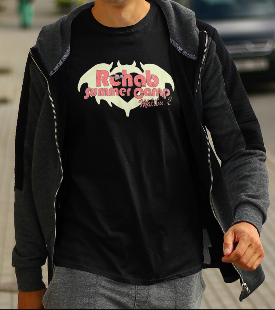Rehab Summer Camp Malibu C Distressed Bat Wing T-Shirt