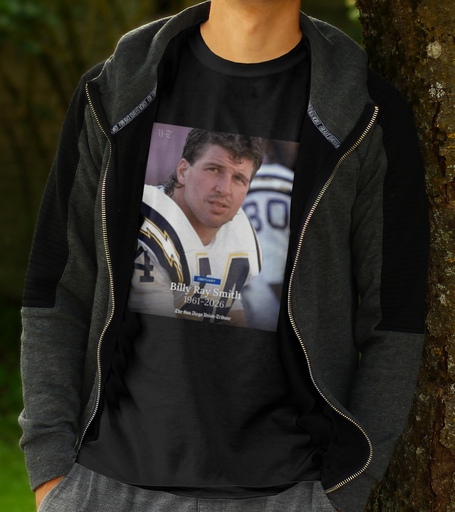 Billy Ray Smith 1961 2026 San Diego Chargers Obituary Tribute San Diego Union Tribune T-Shirt