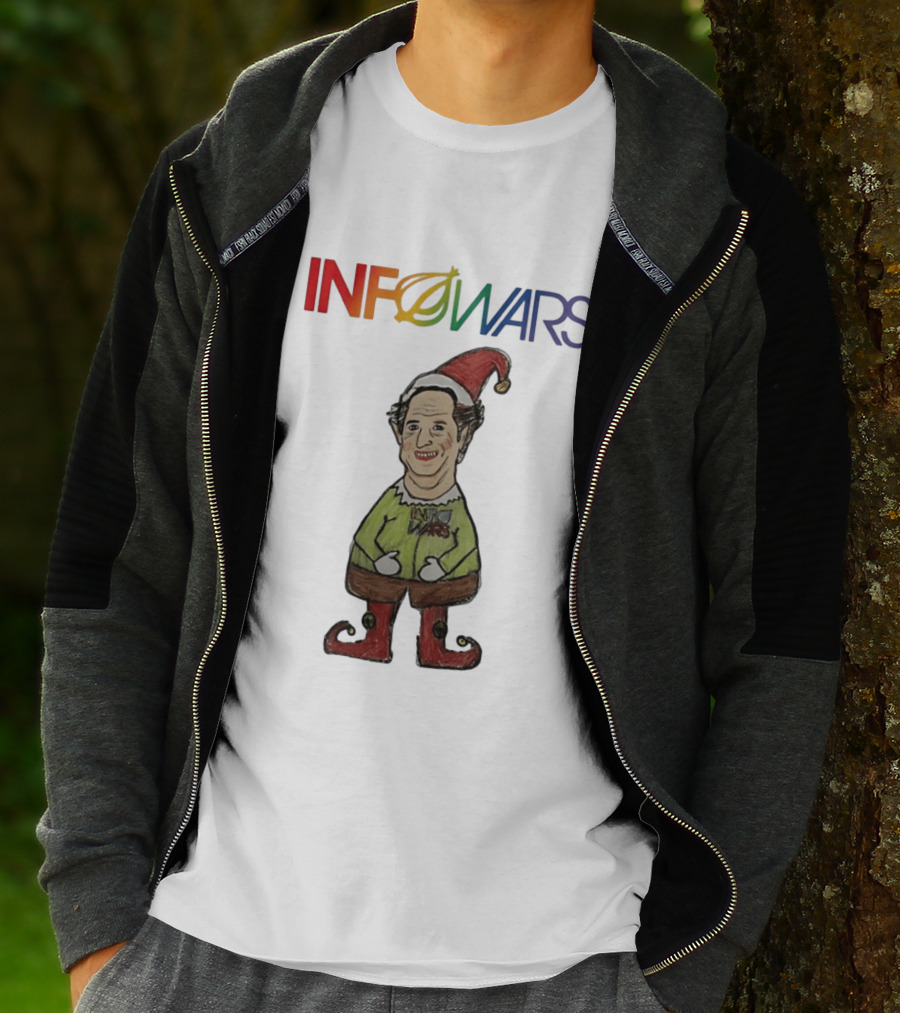 Infowars Elf Christmas Holiday Alex Jones Festive T-Shirt