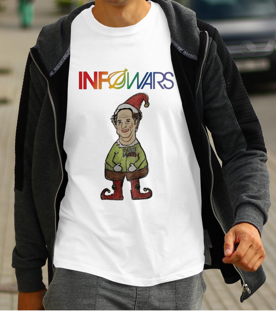 Infowars Elf Christmas Holiday Alex Jones Festive T-Shirt
