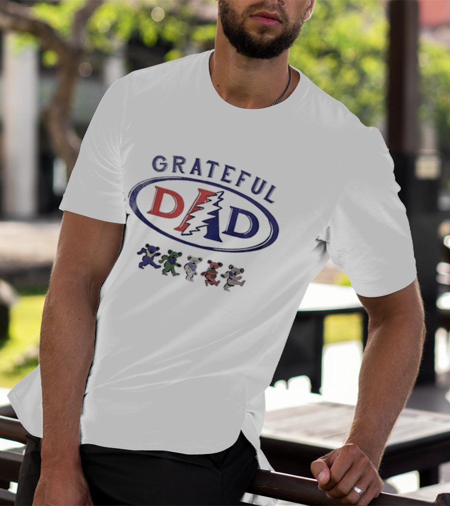 Grateful Dad Father's Day With Dancing Bears And Lightning Bolt T-Shirt