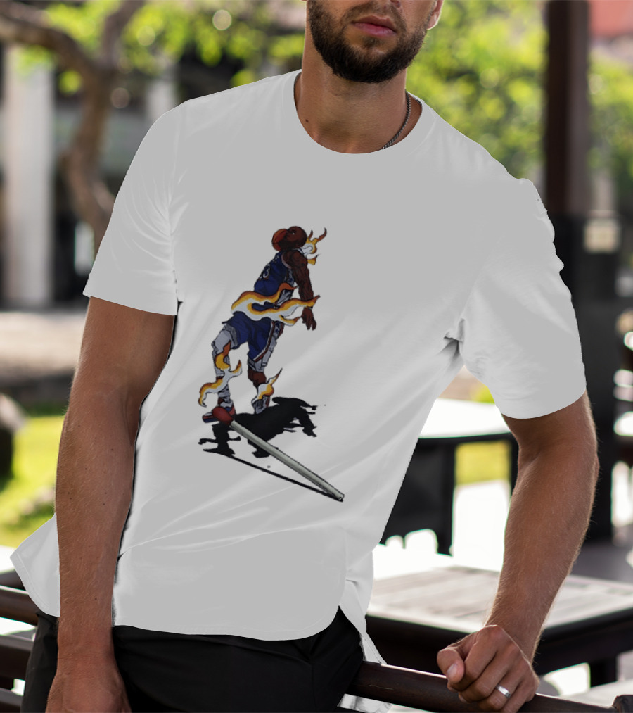 LeBron James Basketball Player Fiery Dunk Match Stick T-Shirt