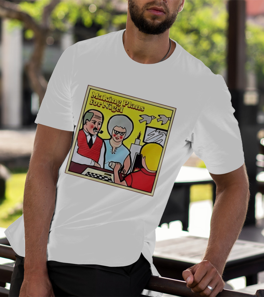 Making Plans For Nigel XTC New Wave English Rock Scene Yellow Background Birds Family T-Shirt