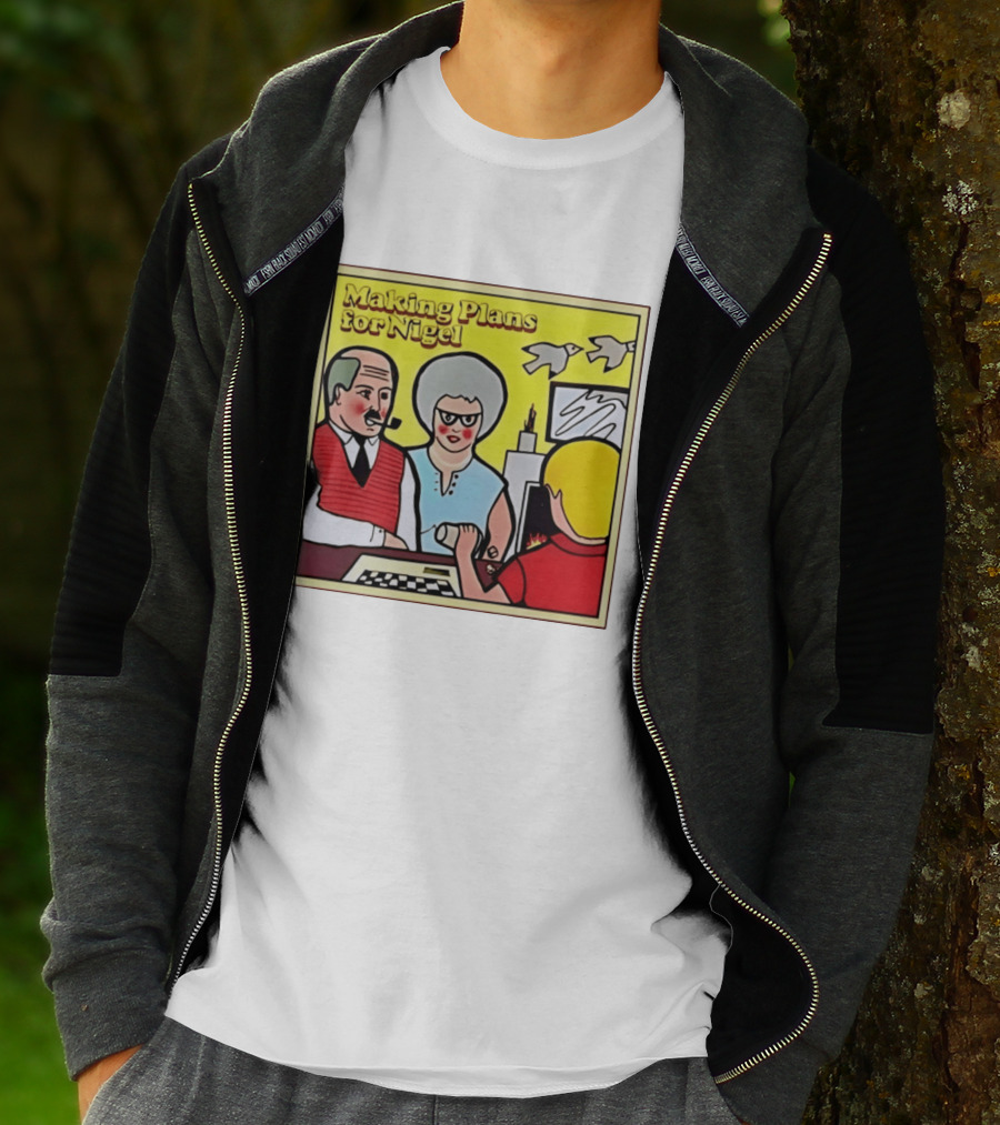 Making Plans For Nigel XTC New Wave English Rock Scene Yellow Background Birds Family T-Shirt