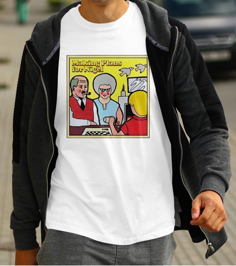 Making Plans For Nigel XTC New Wave English Rock Scene Yellow Background Birds Family T-Shirt
