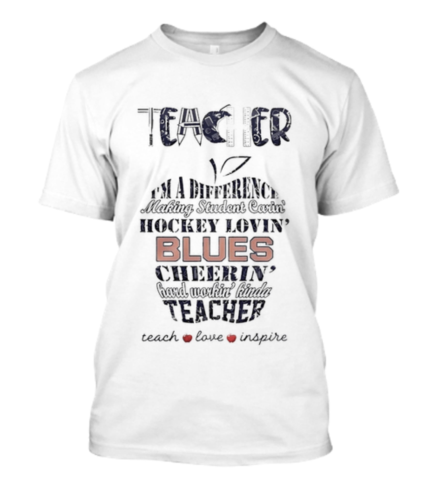Teacher Difference Maker Hockey Lovin St Louis Blues Teacher T-Shirt