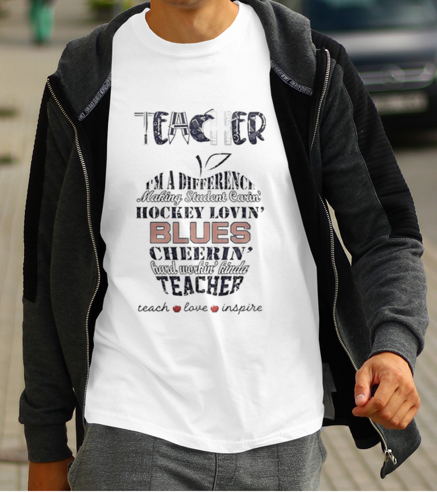 Teacher Difference Maker Hockey Lovin St Louis Blues Teacher T-Shirt