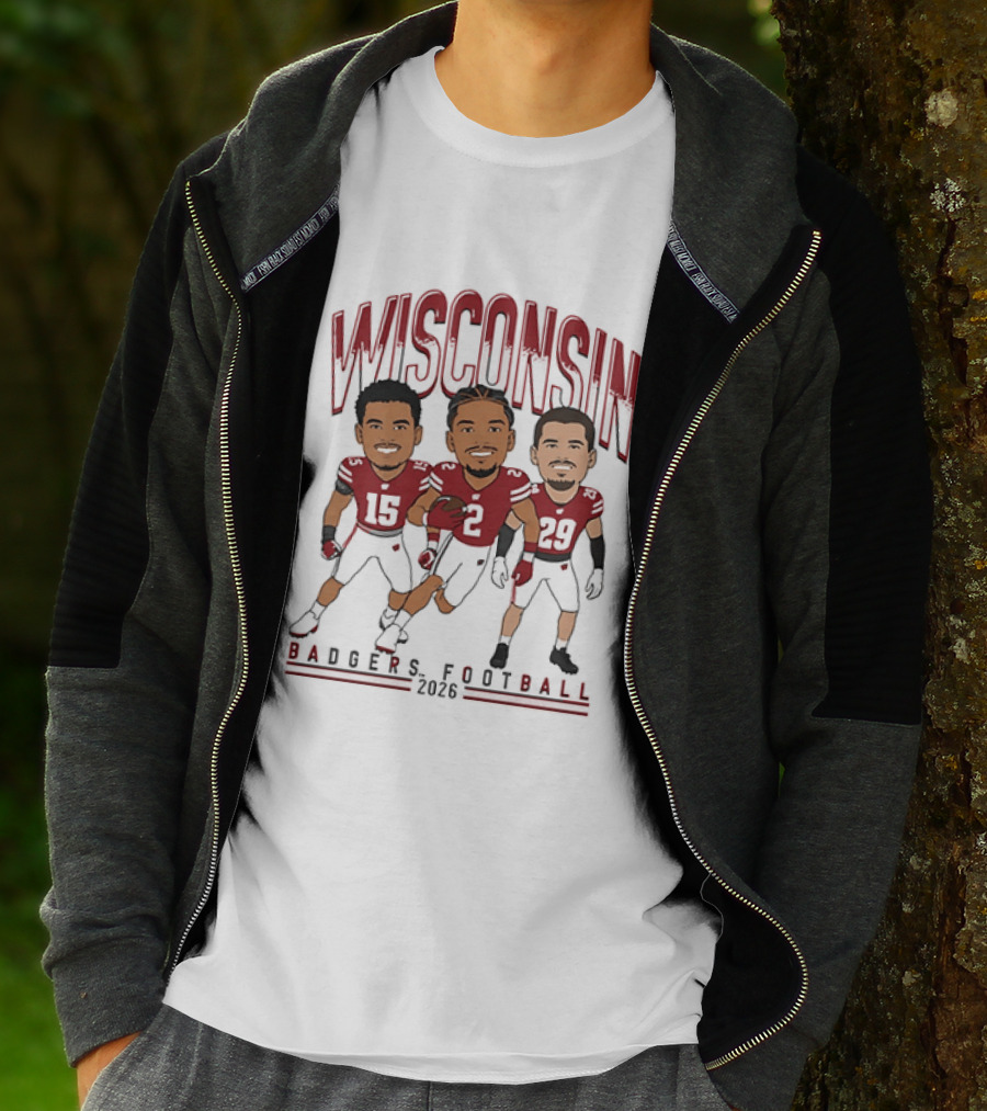 Wisconsin Badgers Football 2026 Players Caricature Team Spirit T-Shirt