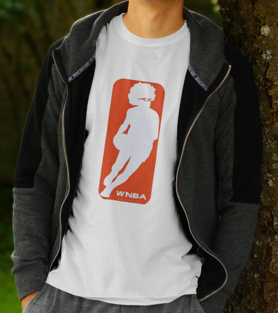 WNBA Maplewedgie Basketball Player White Silhouette On Orange T-Shirt