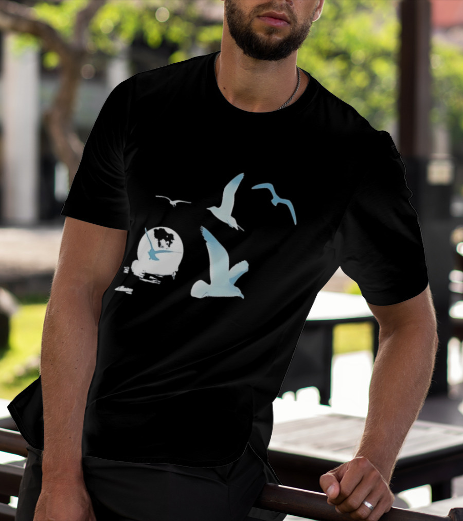 1989 Seagull Boxy Flock In Flight Retro Aesthetic T-Shirt