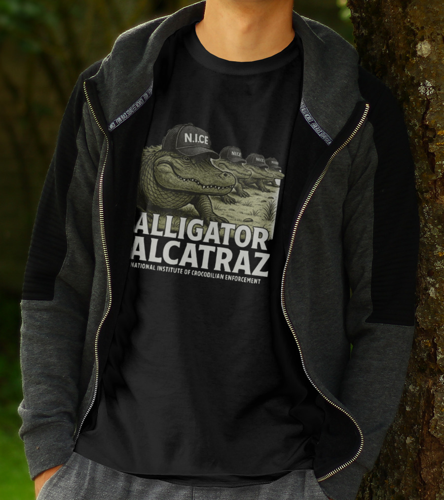 Alligator Alcatraz N.I.C.E. National Institute Of Crocodilian Enforcement T-Shirt