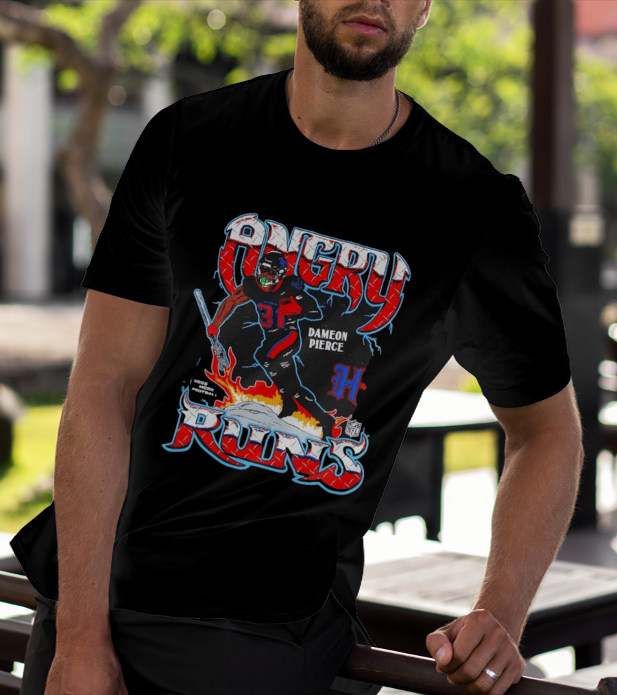 Angry Runs Dameon Pierce Houston Texans NFL 2024 T-Shirt