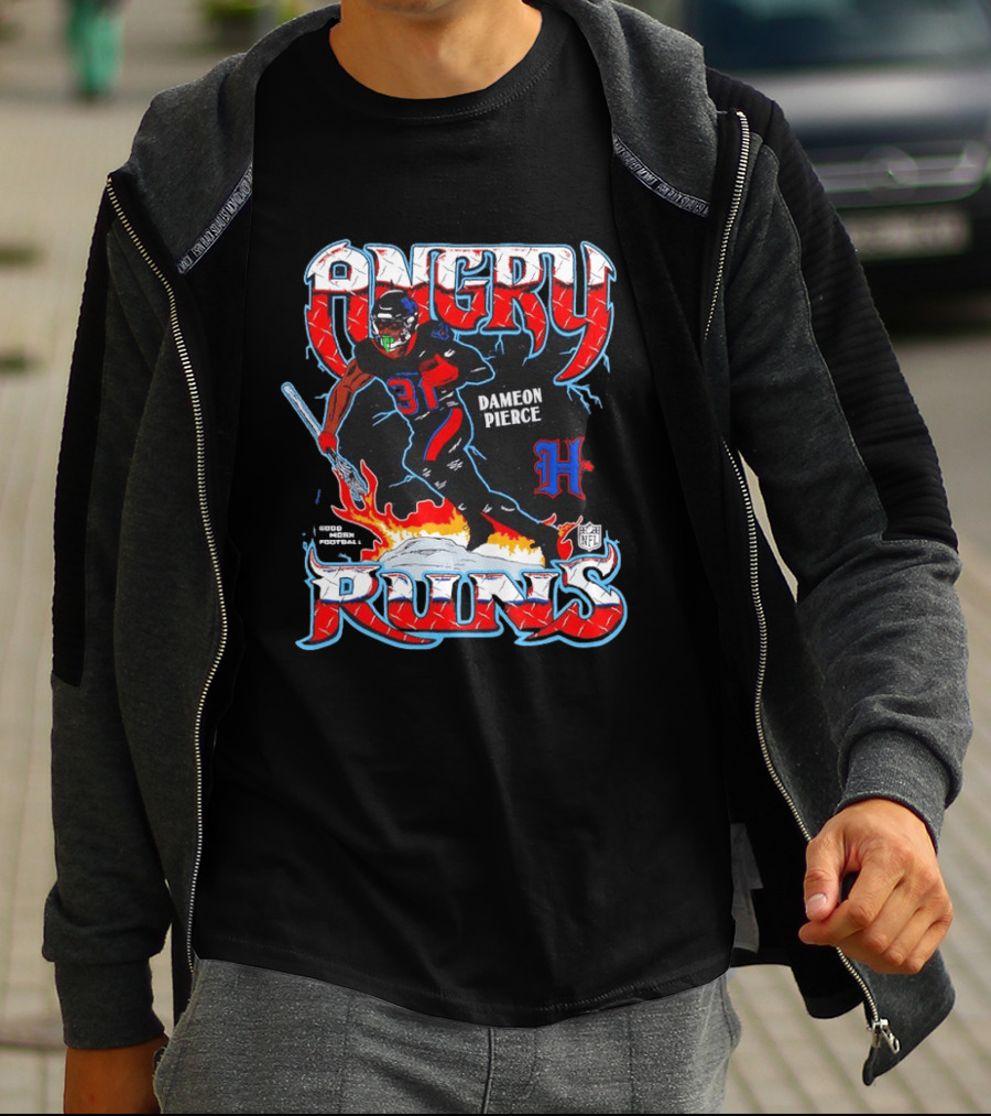 Angry Runs Dameon Pierce Houston Texans NFL 2024 T-Shirt
